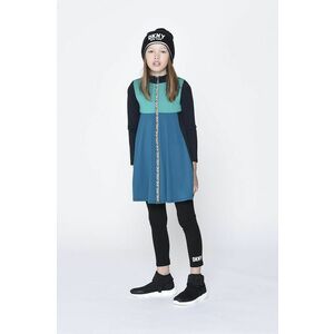 Dievčenské šaty Dkny tyrkysová farba, mini, áčkový strih vyobraziť