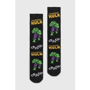 Ponožky HUF X Marvel Hulk pánske, čierna farba vyobraziť