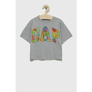 Detské tričko GAP šedá farba, s potlačou vyobraziť