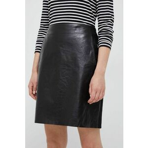 Sukňa Calvin Klein čierna farba, mini, rovný strih vyobraziť