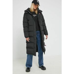 Páperová bunda Tommy Jeans dámska, čierna farba, zimná, vyobraziť