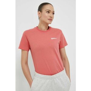 Bavlnené tričko Jack Wolfskin ružová farba vyobraziť