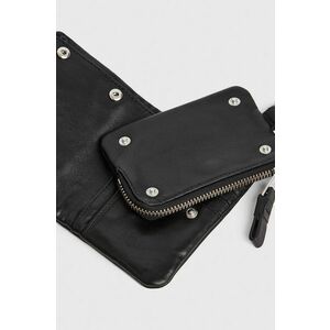 Kožená peňaženka AllSaints pánsky, čierna farba vyobraziť