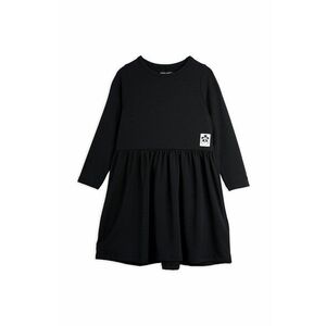 Dievčenské šaty Mini Rodini čierna farba, mini, áčkový strih vyobraziť