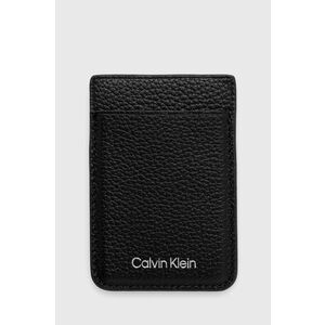 Kožené puzdro na karty + kľúčenka Calvin Klein čierna farba vyobraziť