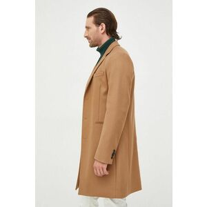 Vlnený kabát PS Paul Smith hnedá farba, prechodný, vyobraziť