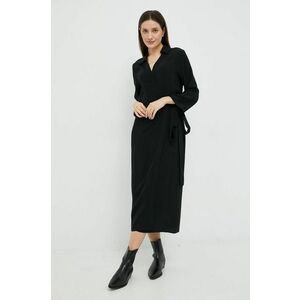 Šaty Sisley čierna farba, maxi, rovný strih vyobraziť