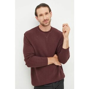 Bavlnený sveter Sisley pánsky, bordová farba, tenký, vyobraziť