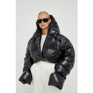 Páperová bunda MMC STUDIO Maffo Gloss dámska, čierna farba, zimná, oversize vyobraziť