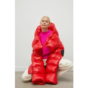 Páperová bunda MMC STUDIO Maffo Gloss dámska, červená farba, zimná, oversize vyobraziť