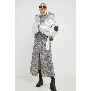 Páperová bunda MMC STUDIO Maffo Gloss dámska, šedá farba, zimná, oversize vyobraziť