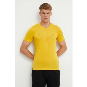Športové tričko Salewa Pure Eagle Frame Dry žltá farba, s potlačou vyobraziť