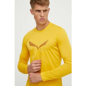Športové tričko s dlhým rukávom Salewa Solidlogo žltá farba, s potlačou vyobraziť