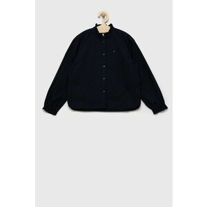 Detská bavlnená košeľa Tommy Hilfiger tmavomodrá farba vyobraziť
