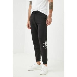 Tepláky Calvin Klein Jeans pánske, čierna farba, s potlačou vyobraziť