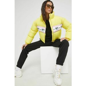 Páperová bunda Chiara Ferragni dámska, žltá farba, zimná, vyobraziť
