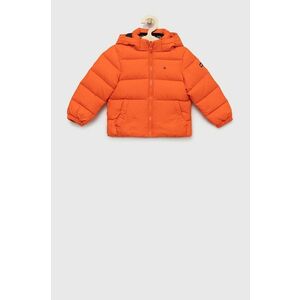 Detská páperová obojstranná bunda Tommy Hilfiger oranžová farba vyobraziť