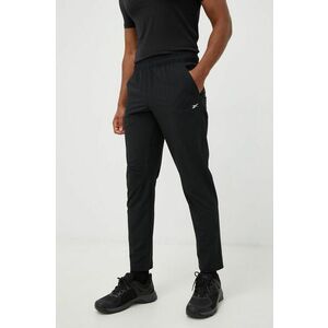 Tréningové nohavice Reebok DMX pánske, čierna farba, jednofarebné vyobraziť