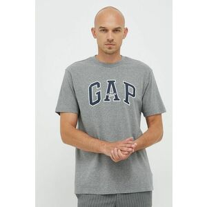 Bavlnené tričko GAP šedá farba, jednofarebné vyobraziť