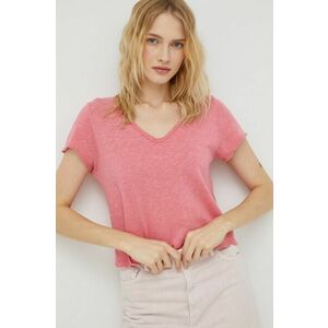 Bavlnené tričko American Vintage ružová farba, vyobraziť