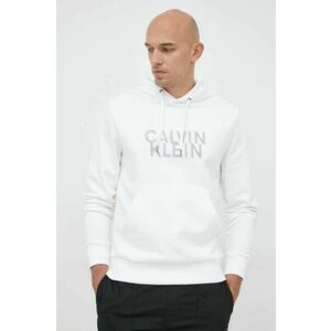 Mikina Calvin Klein pánska, biela farba, jednofarebná vyobraziť