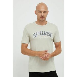 Bavlnené tričko GAP (2-pak) béžová farba, jednofarebné vyobraziť