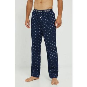 Bavlnené pyžamové nohavice Polo Ralph Lauren tmavomodrá farba, vzorovaná vyobraziť