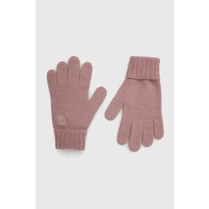 Detské rukavice s prímesou vlny United Colors of Benetton ružová farba vyobraziť