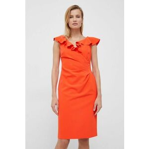 Šaty Lauren Ralph Lauren oranžová farba, mini, priliehavá vyobraziť