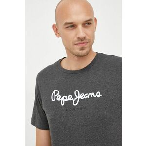 Bavlnené tričko Pepe Jeans šedá farba, s potlačou vyobraziť
