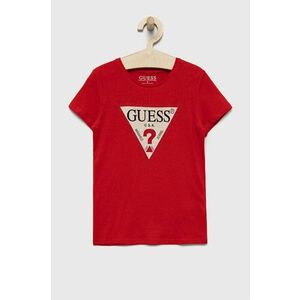 Detské tričko Guess červená farba, vyobraziť