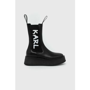 Kožené topánky chelsea Karl Lagerfeld Zephyr dámske, čierna farba, na platforme, vyobraziť