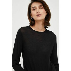 Vlnený sveter Calvin Klein dámsky, čierna farba, tenký, vyobraziť