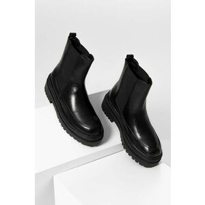 Kožené topánkyChelsea Answear Lab dámske, čierna farba, na platforme, vyobraziť