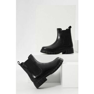 Kožené topánky chelsea Answear Lab dámske, čierna farba, na platforme, vyobraziť