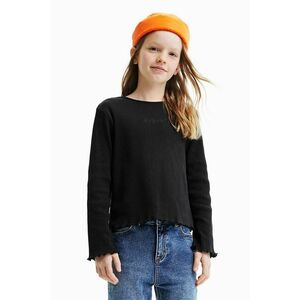 Detská bavlnená košeľa s dlhým rukávom Desigual čierna farba, vyobraziť
