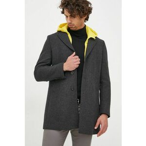 Vlnený kabát Manuel Ritz šedá farba, prechodný, vyobraziť