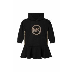 Dievčenské šaty Michael Kors čierna farba, midi, rovný strih vyobraziť