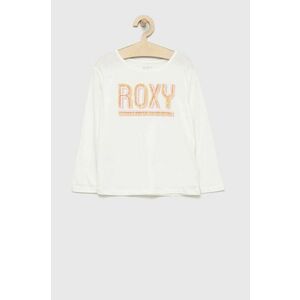 Detská bavlnená košeľa s dlhým rukávom Roxy biela farba, vyobraziť