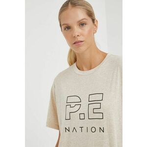 Bavlnené tričko P.E Nation béžová farba, vyobraziť