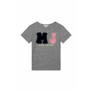 Detské bavlnené tričko Marc Jacobs šedá farba, vyobraziť