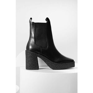 Kožené topánky chelsea Answear Lab dámske, čierna farba, na podpätku, vyobraziť