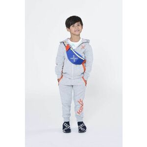 Detská bavlnená mikina Kenzo Kids šedá farba, s potlačou vyobraziť