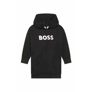 Dievčenské šaty BOSS čierna farba, mini, oversize vyobraziť