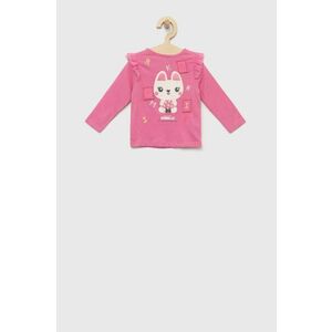 Detská bavlnená košeľa s dlhým rukávom zippy ružová farba, vyobraziť