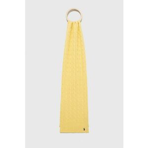 Bavlnený šál Polo Ralph Lauren žltá farba, jednofarebný vyobraziť