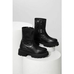 Kožené členkové topánky Answear Lab dámske, čierna farba, na platforme, vyobraziť