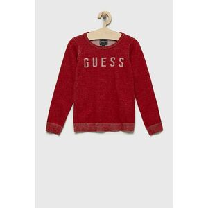 Detský bavlnený sveter Guess červená farba, tenký vyobraziť