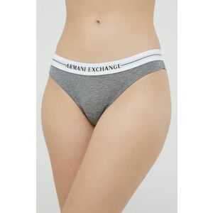 Brazílske nohavičky Armani Exchange šedá farba, vyobraziť