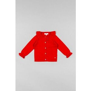 Detský sveter zippy červená farba, tenký vyobraziť